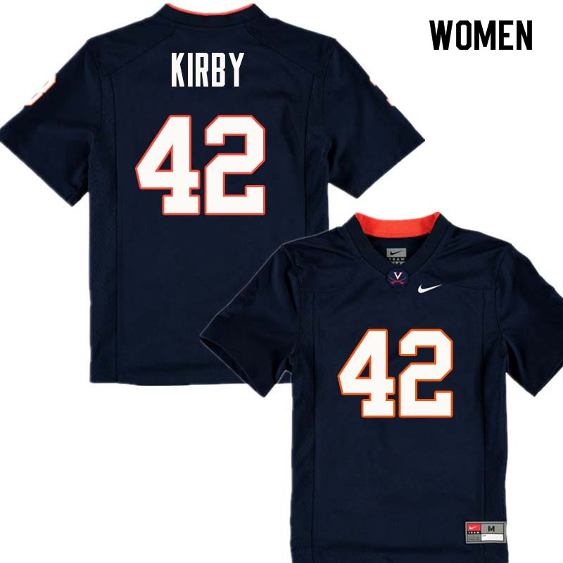 Women #42 Terry Kirby Virginia Cavaliers College Football Jerseys Sale-Navy